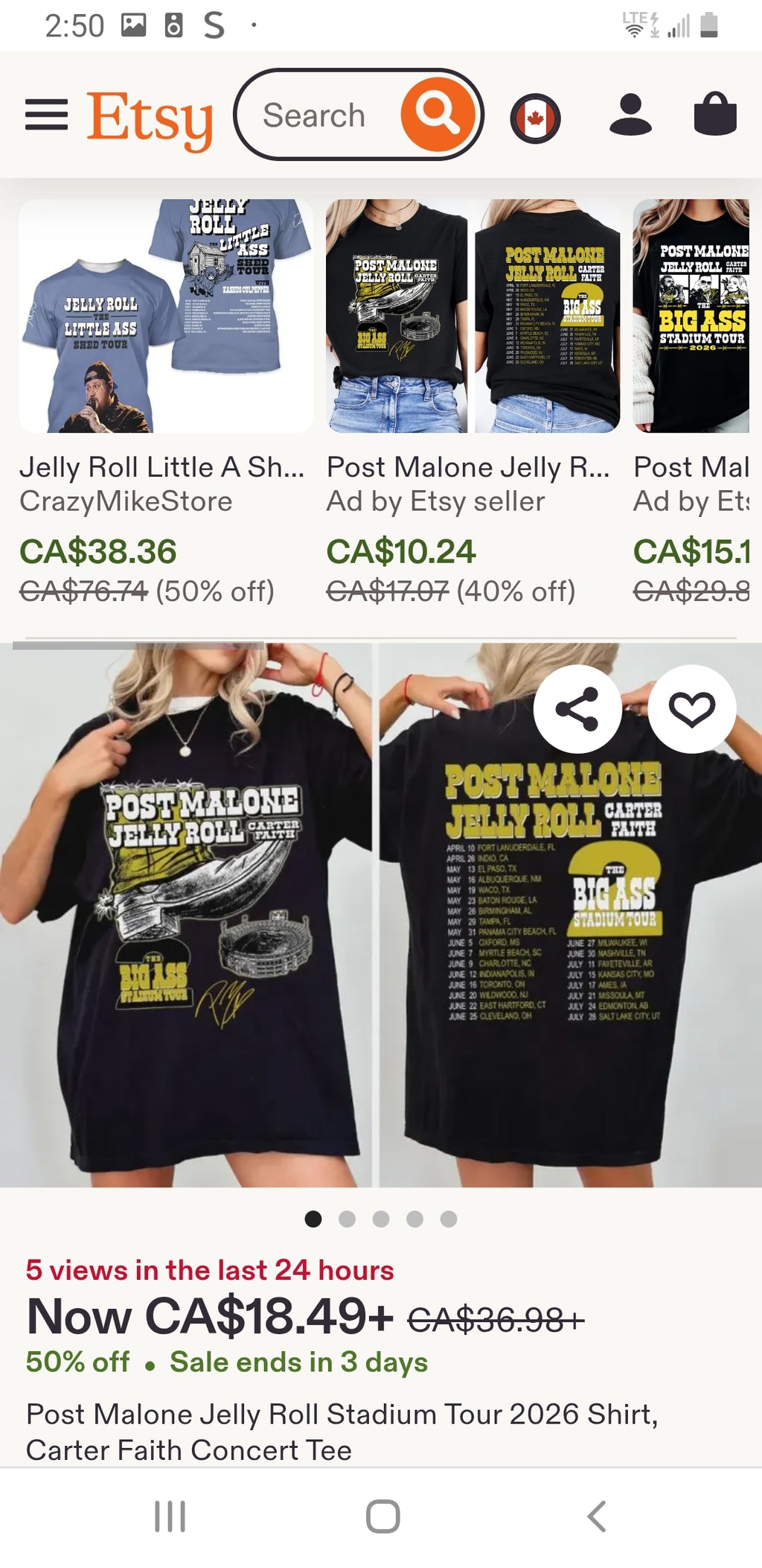 Concert Merch T-Shirts
