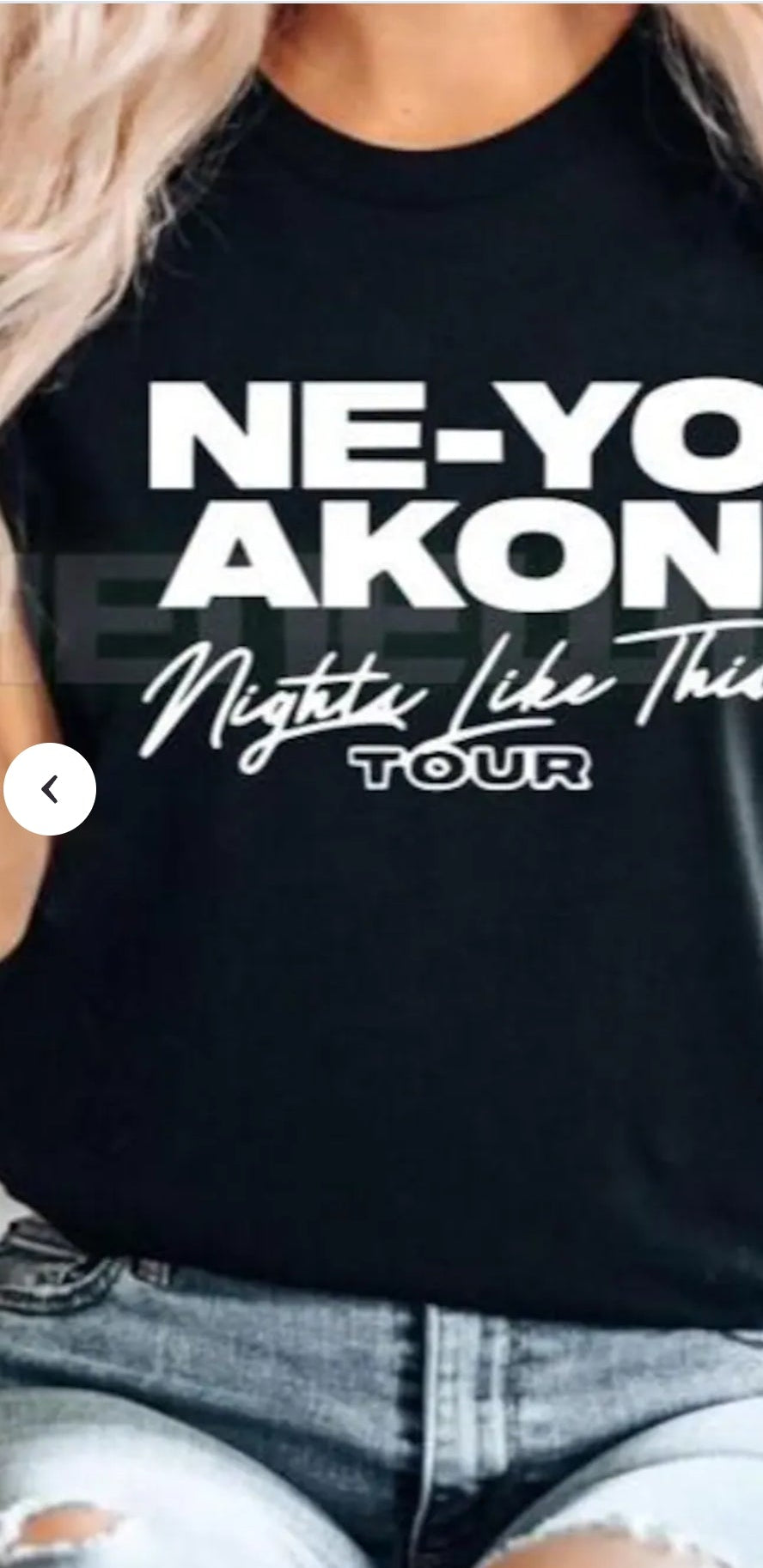 Neo and akon concert tshirts