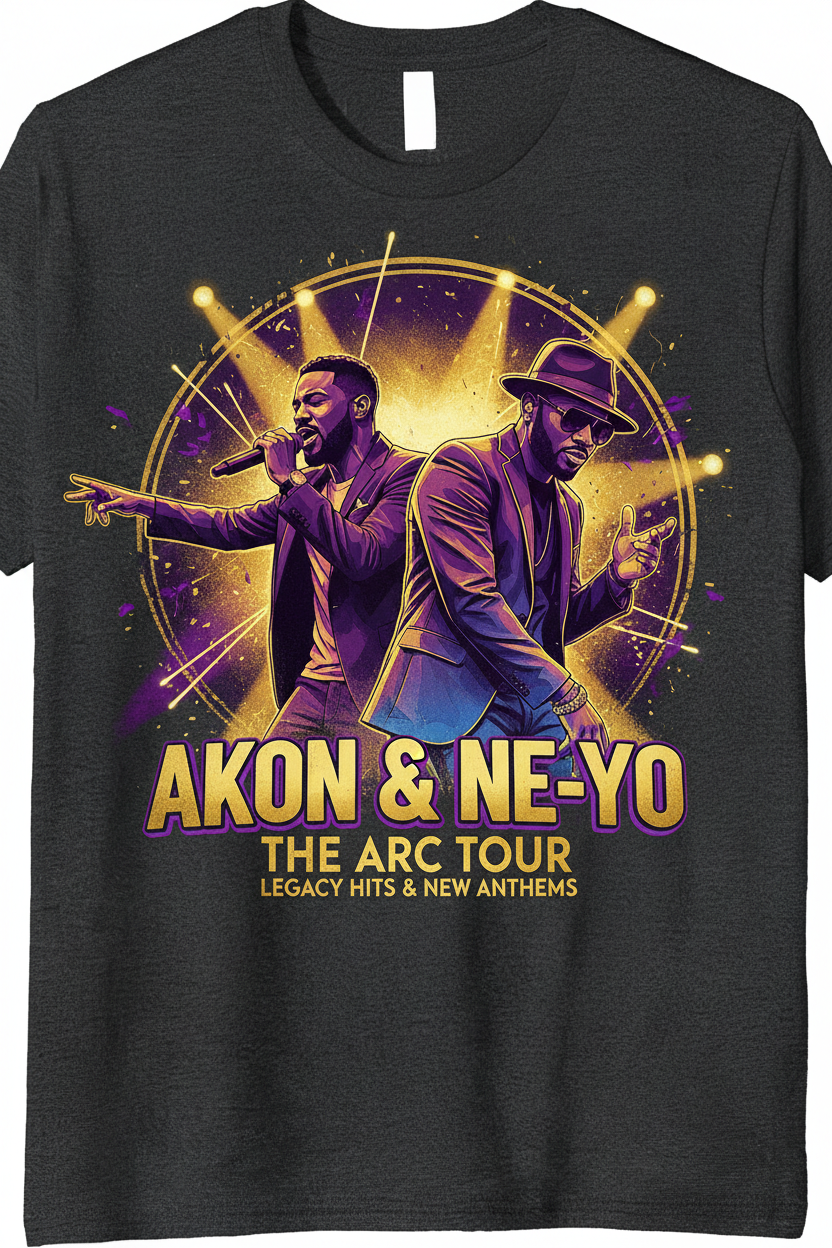 Neo and akon concert tshirts